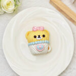 Knitted Lazy Bear Cup Squeeze Toy. Food-Grade Silicone. High Quility