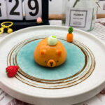 Orange capybara Head squeeze toy. Food Grade Silicone