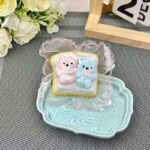 PeachyPuff Colorful Twin Teddy Bear Toast Squishy