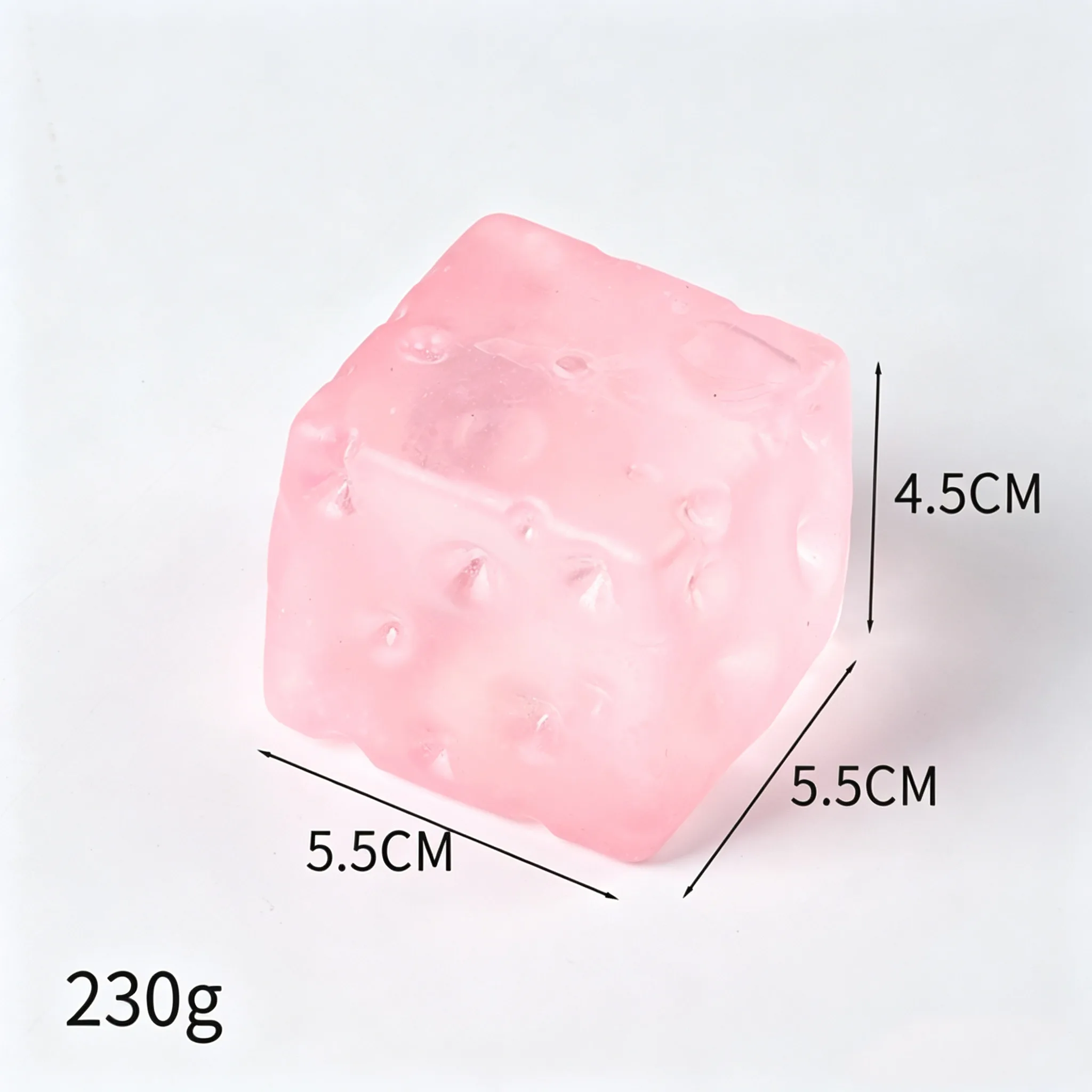 Ice Crystal Transparent Cheese Stress Relief Squishy Toy