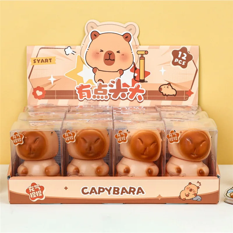 Snappy Capybara Inflatable Squishy – Slow-Rise Stress Relief Toy