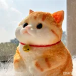 Chubby Orange Cat Squishy – Hand-Painted Kitty, 3 Sizes