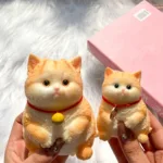 Chubby Orange Cat Squishy – Hand-Painted Kitty, 3 Sizes
