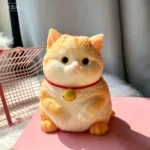 Chubby Orange Cat Squishy – Hand-Painted Kitty, 3 Sizes
