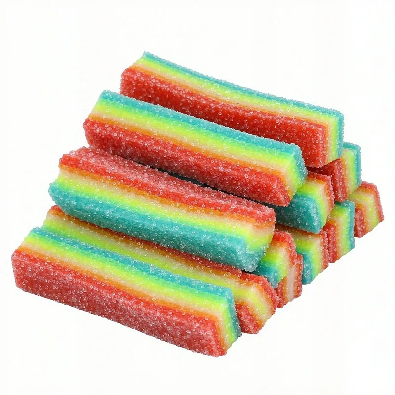 Rainbow Sour Candy Strips Squishy – Stretchy 6-Pack