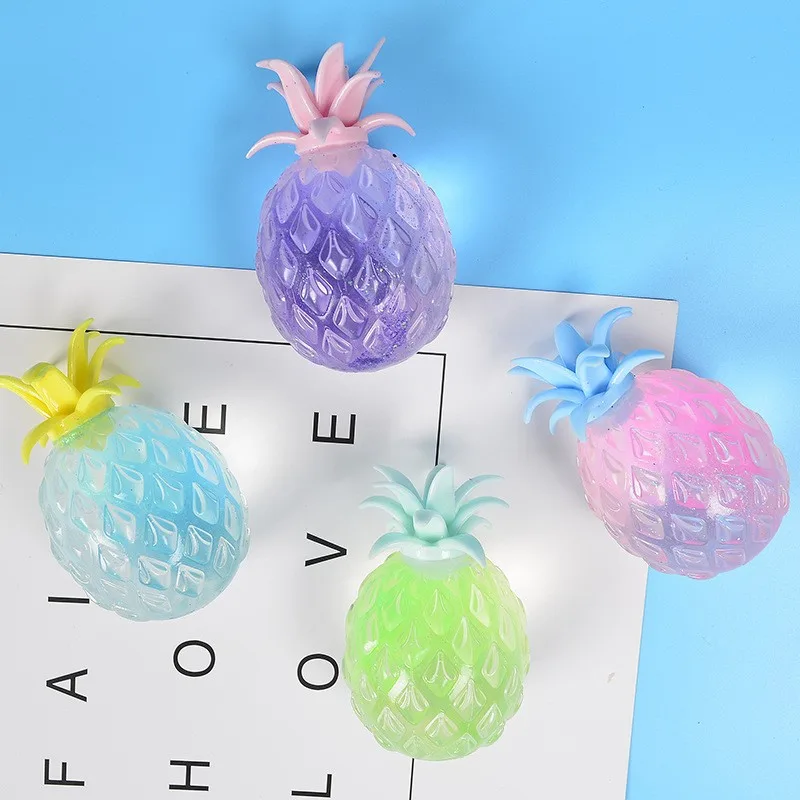 Mini Glitter Pineapple Squishy Ball – Pocket Fidget Toy