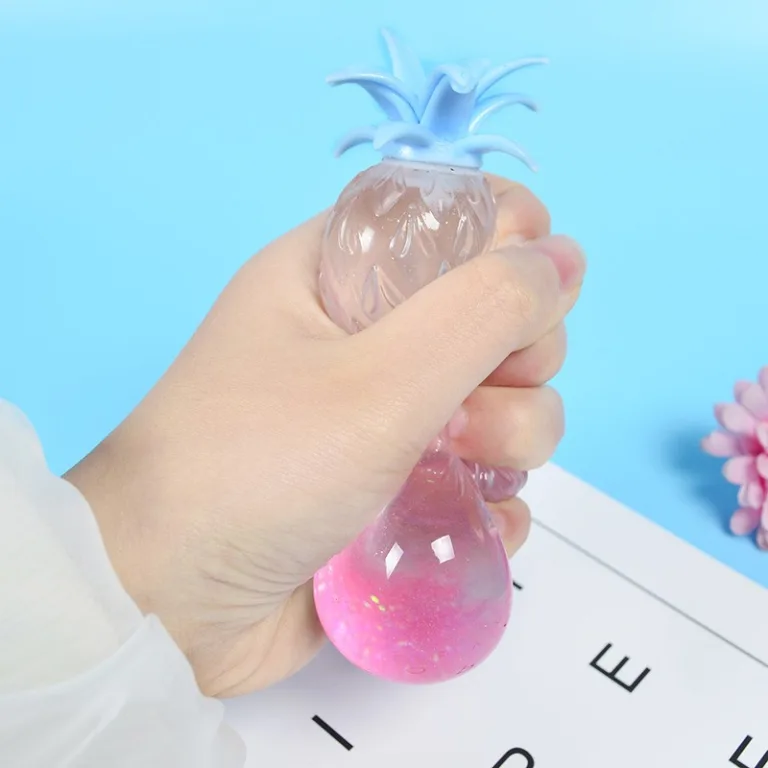 Mini Glitter Pineapple Squishy Ball – Pocket Fidget Toy